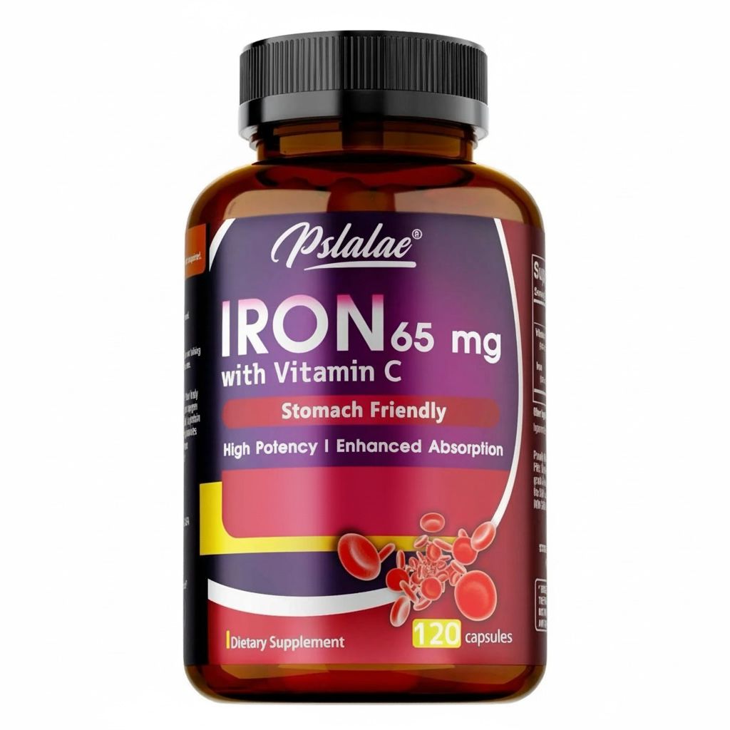 Pslalae Iron Supplement 65 mg with Vitamin C | 120