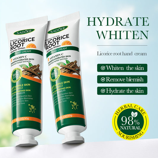 SADOER Vitamin C Licorice Hand Cream Moisturizing Nourishing Brightening Hydrating Hands Skin Care Products