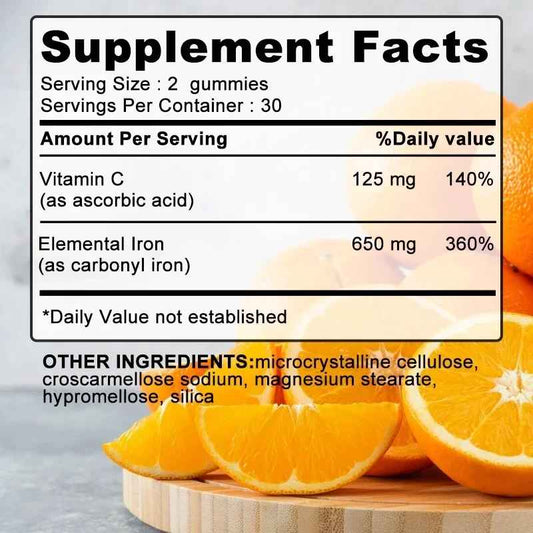 Pslalae Iron Supplement 650mg with Vitamin C | 30 60 100