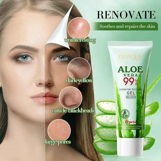 Bioaqua Aloe Vera Gel Is Suitable for Face and Body, Hydrating and Moisturizing, Repairing Sunburn, Suitable for Sensitive Skin, and Acne Care