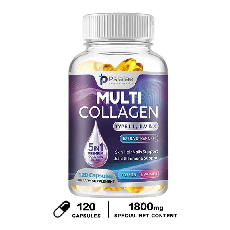 Pslalae Multiple Collagen Complex - Types I, II, III, V, and X - Hair, Skin, Nail | 30 60 120