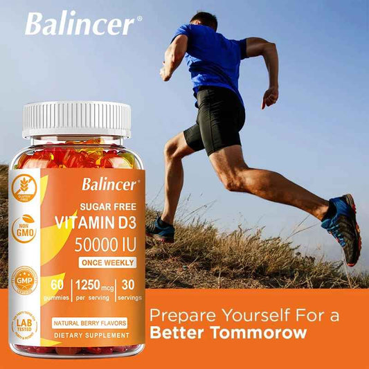 Balincer Vitamin D3 Gummies | Daily Dietary Supplement | Natural Fruit Flavor | 30 60