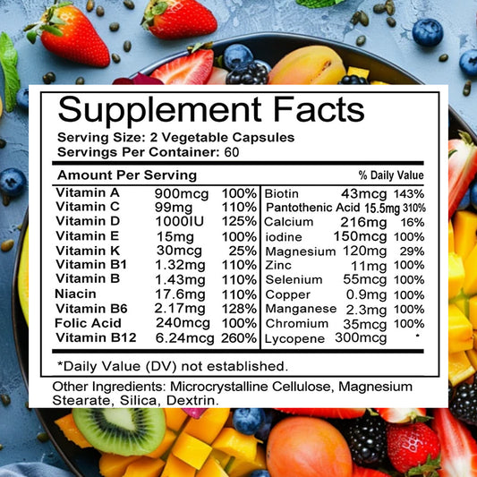 Bcuelov Men's Vitamin and Mineral Supplements | 30 60 120