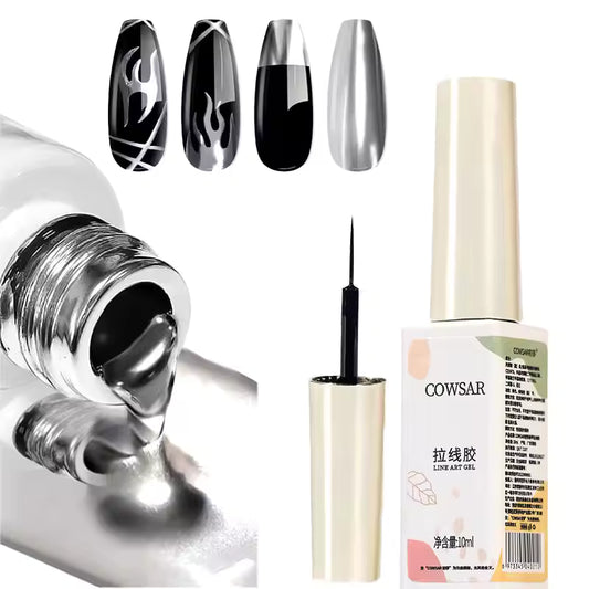 Super-Bright Metallic Painting Liner Gel Polish Silver/Gold/Rose Mirror Gel Nail Polish Semi Permanent UV Nail Art Verni