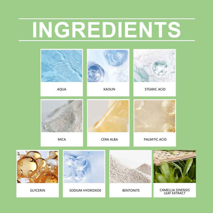 Ouhoe Green Tea Clay Stick For Face Green Mask Stick Smear Acne Shrink Blackhead Green Tea Extract Facial Mask Pore Cleansing