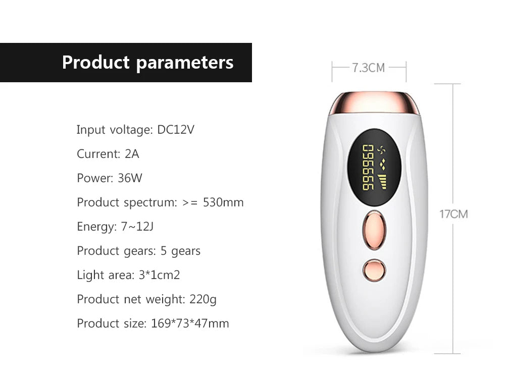 Laser Epilator IPL Hair Removal For Women Body Bikini Facial 990000 Flashes Permanant Painless IPL Hair Remover Laser Epilator