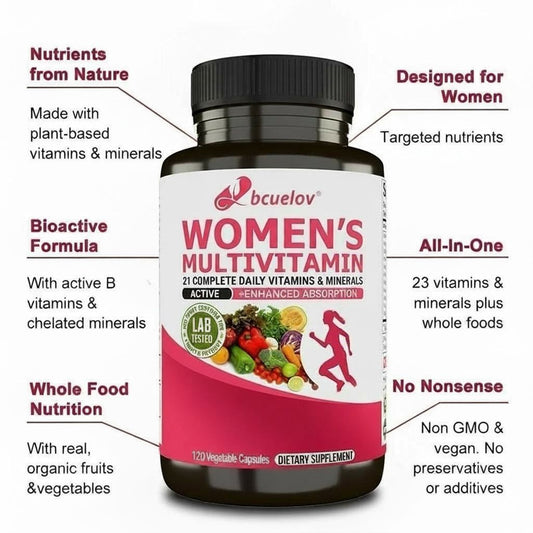 Bcuelov Women's Multivitamin Multimineral Supplement - Magnesium Biotin Calcium Zinc Selenium | 30 60 120
