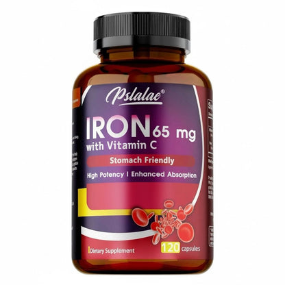 Pslalae Iron Supplement 65 mg with Vitamin C | 120