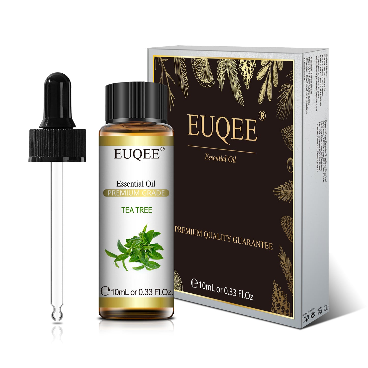 EUQEE 10ml Pure Natural Essential Oil Lavender Jasmine Eucalyptus Vanilla Sandalwood Sweet Orange Lemon Oregano Neroli Fragrance