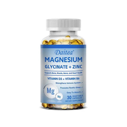 Daitea Magnesium Zinc & Vitamin D3 - Triple Supplement for Men and Women | 30 60 120