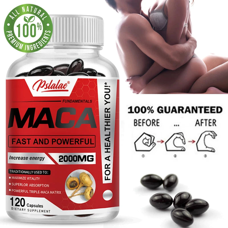 Pslalae Maca Root Capsules - Boost Endurance & Strength, To Maximize Vitality and Performance