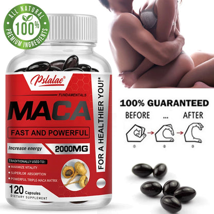 Pslalae Maca Root Capsules - Boost Endurance & Strength, To Maximize Vitality and Performance