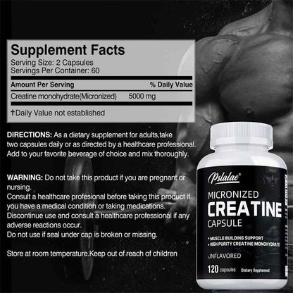 Pslalae Creatine Monohydrate Powder  Enhance Athletic Performance Non-GMO | 30 60 120