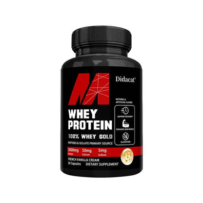 Didacat Whey Protein Capsules, 5000mg Protein, Non-GMO & Gluten Free | 30 60 120