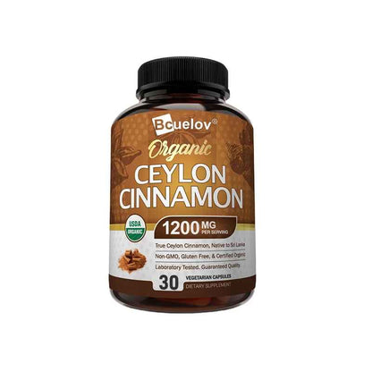Bcuelov Ceylon Cinnamon Capsules Premium Sri Lankan Daily Dietary Supplement | 30 60 120