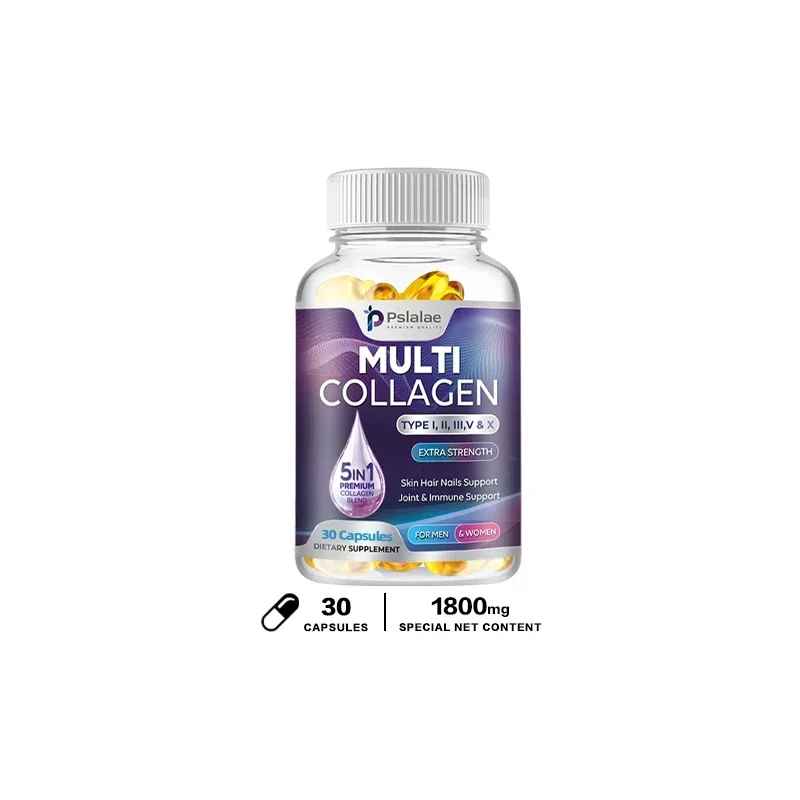 Pslalae Multiple Collagen Complex - Types I, II, III, V, and X - Hair, Skin, Nail | 30 60 120