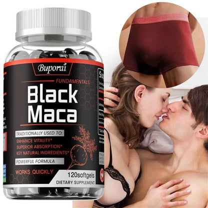 Buporai  Black Maca Root Capsules 1000mg Per Serving With BioPerine & Selenium | 30 60 120