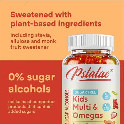 Pslalae Kids Gummies – Halal & Gelatin Free Multivitamin Formula | 30 60 100