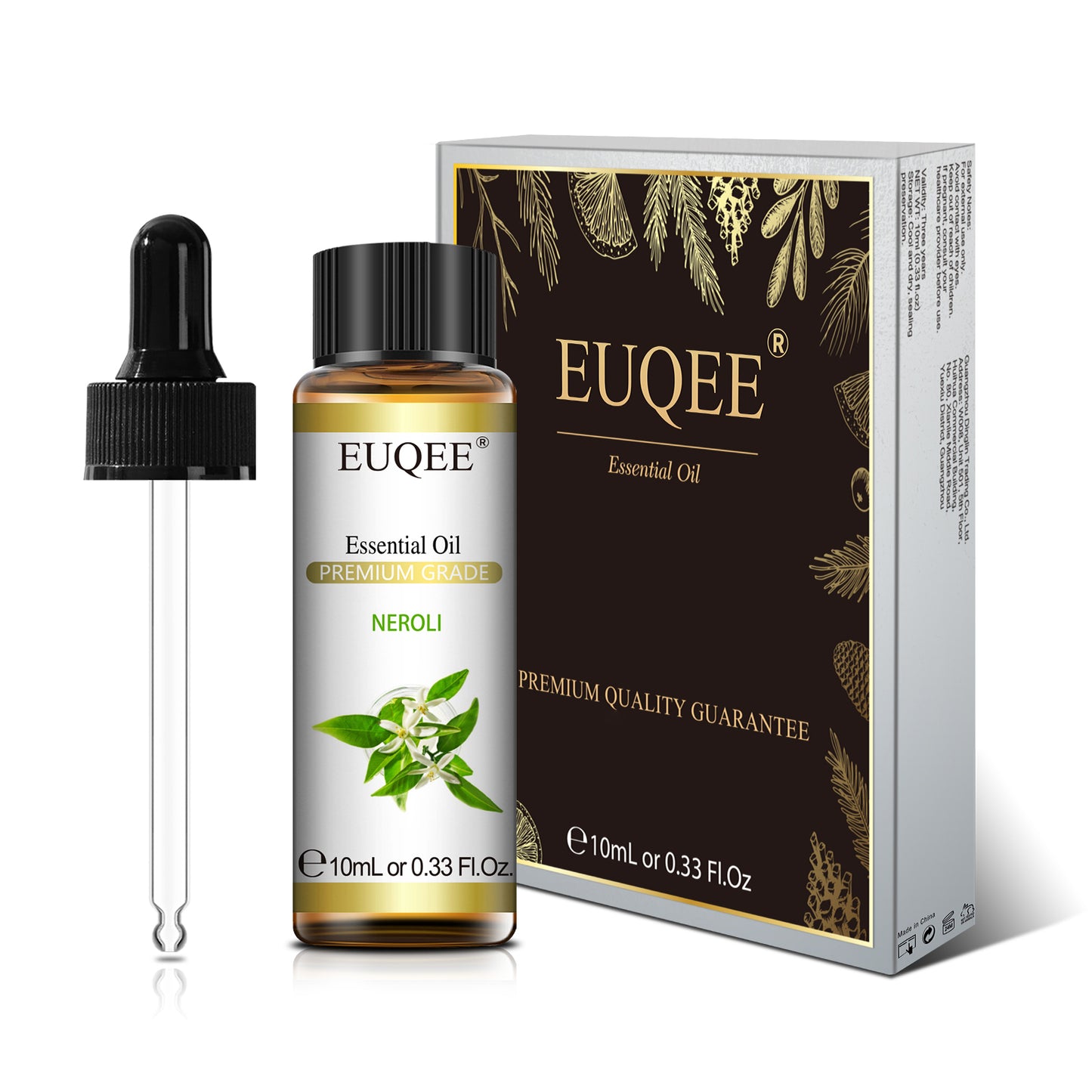 EUQEE 10ml Pure Natural Essential Oil Lavender Jasmine Eucalyptus Vanilla Sandalwood Sweet Orange Lemon Oregano Neroli Fragrance
