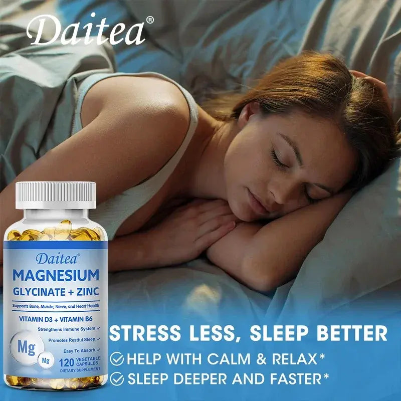Daitea Magnesium Zinc & Vitamin D3 - Triple Supplement for Men and Women | 30 60 120