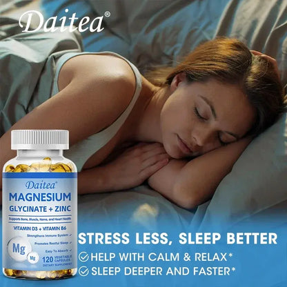 Daitea Magnesium Zinc & Vitamin D3 - Triple Supplement for Men and Women | 30 60 120