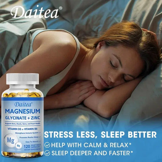 Daitea Magnesium Zinc & Vitamin D3 - Triple Supplement for Men and Women | 30 60 120