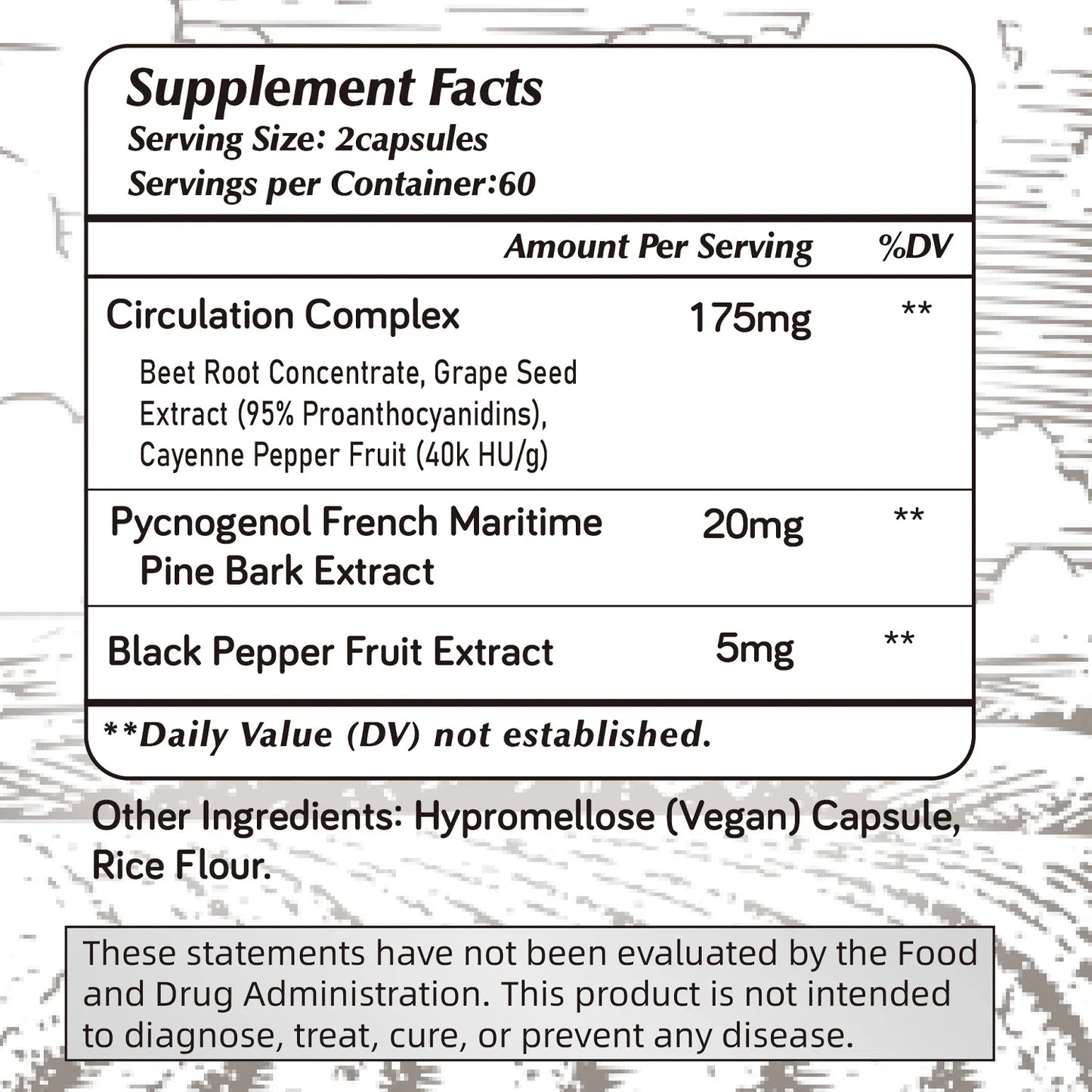 Pslalae Pycnogenol French Ocean Pine Peel Extract | 120