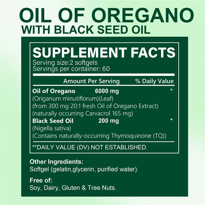 Pslalae Oregano Oil Softgels  Plant-Based Dietary Supplement | 30 60 120