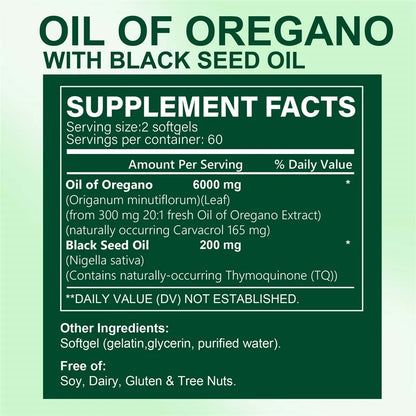 Pslalae Oregano Oil Softgels  Plant-Based Dietary Supplement | 30 60 120