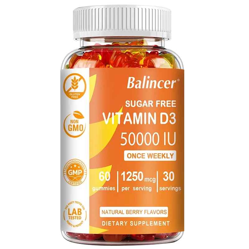 Balincer Vitamin D3 Gummies | Daily Dietary Supplement | Natural Fruit Flavor | 30 60