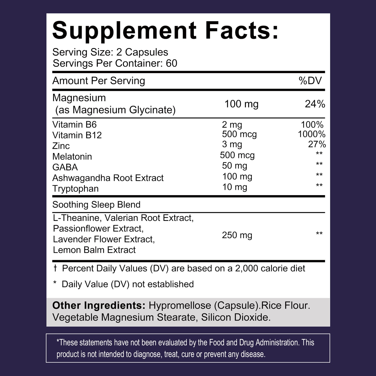 Pslalae Melatonin Complex – With L-Theanine, Tryptophan & Ashwagandha | 120