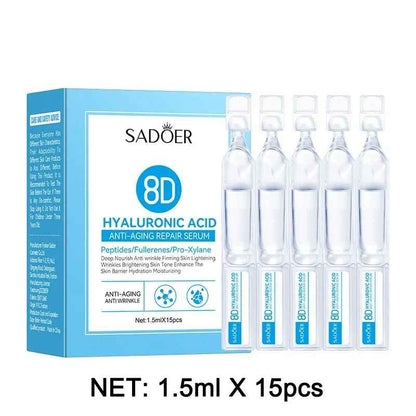 SADOER 8D Hyaluronic Acid Hydrating Serum Ampoules  Deep Moisturizing Facial Serum | 15 Ampoules