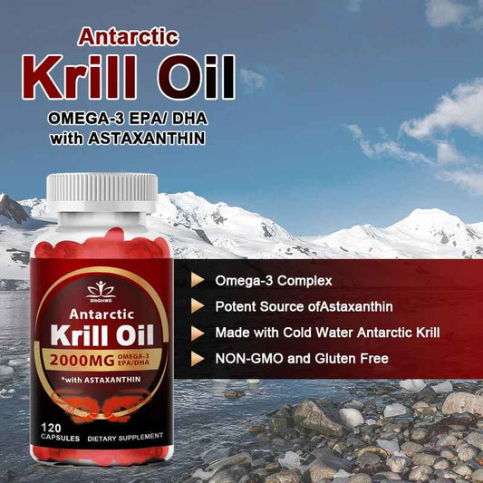 Snhgwe 2000Mg Krill Oil Phospholipid Omega-3 EPA & DHA Phospholipids | 30 60 120