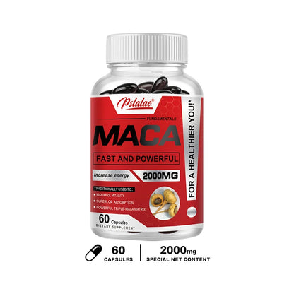Pslalae Maca Root Capsules - Boost Endurance & Strength, To Maximize Vitality and Performance