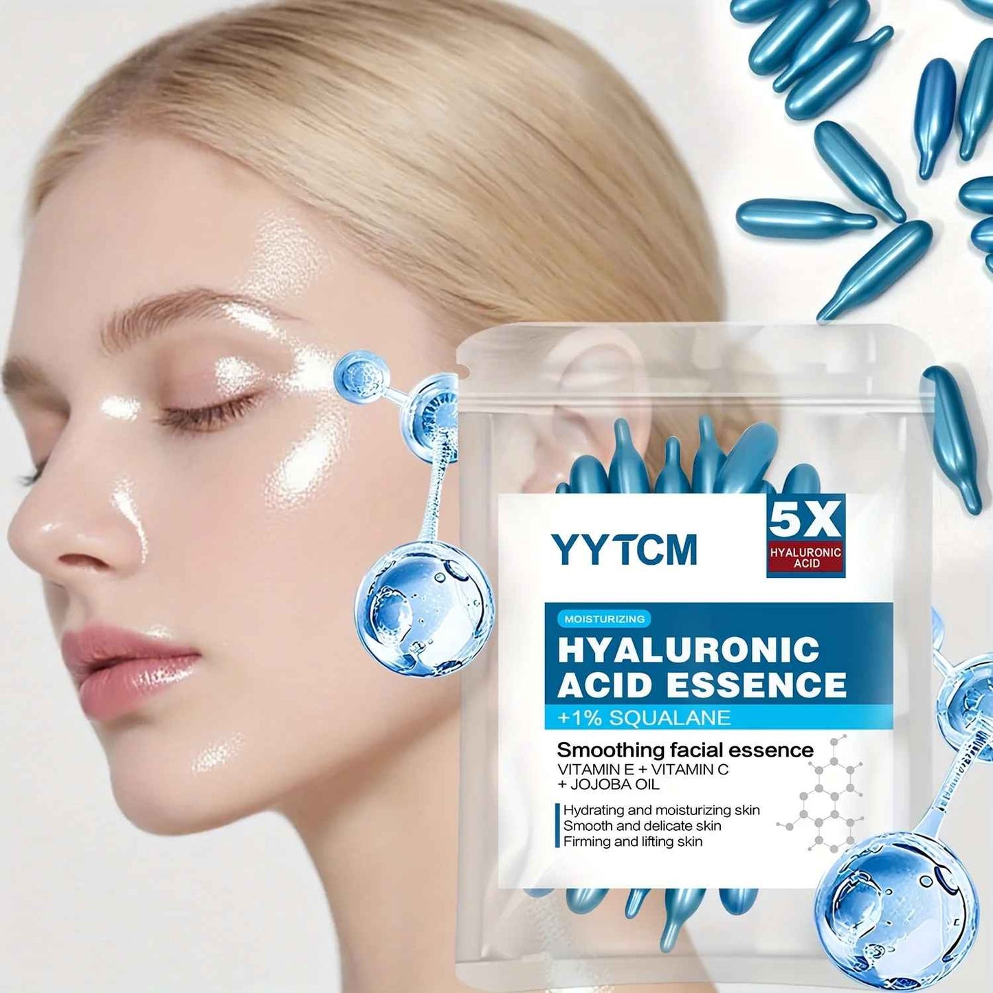 YYTCM Hyaluronic acid deep moisturizing capsule essence, deep moisturizing and brightening skin essence | 45 60 90