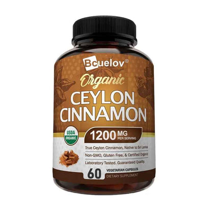Bcuelov Ceylon Cinnamon Capsules Premium Sri Lankan Daily Dietary Supplement | 30 60 120