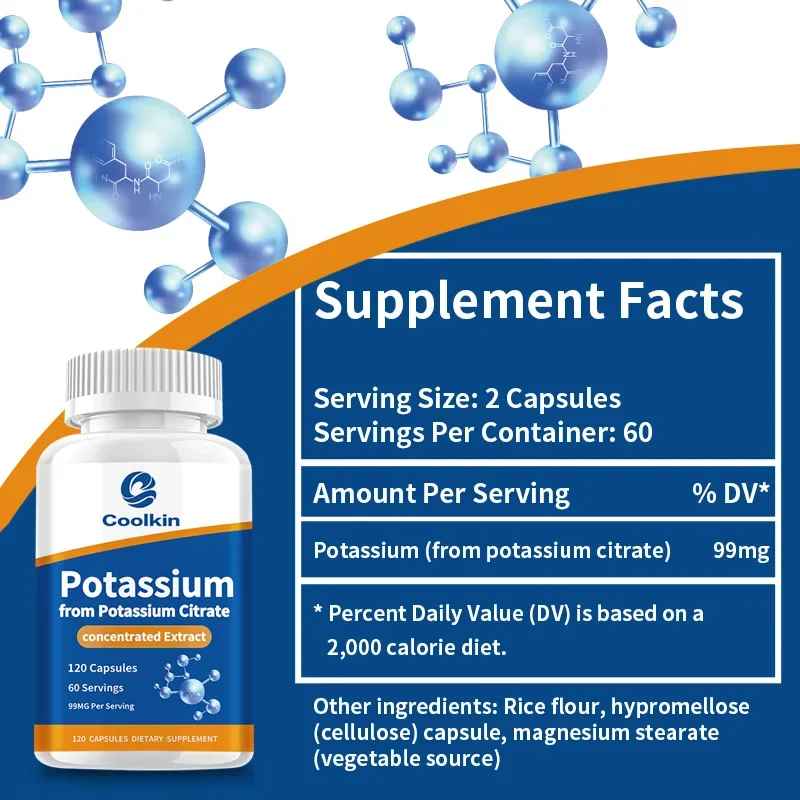 Coolkin Potassium Citrate Capsules – Mineral Dietary Supplement | 30 60 120