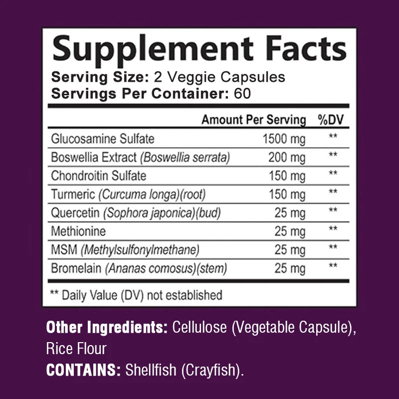 Pslalae Glucosamine Chondroitin - with Turmeric, Boswellia, Quercetin | 120