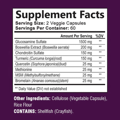Pslalae Glucosamine Chondroitin - with Turmeric, Boswellia, Quercetin | 120