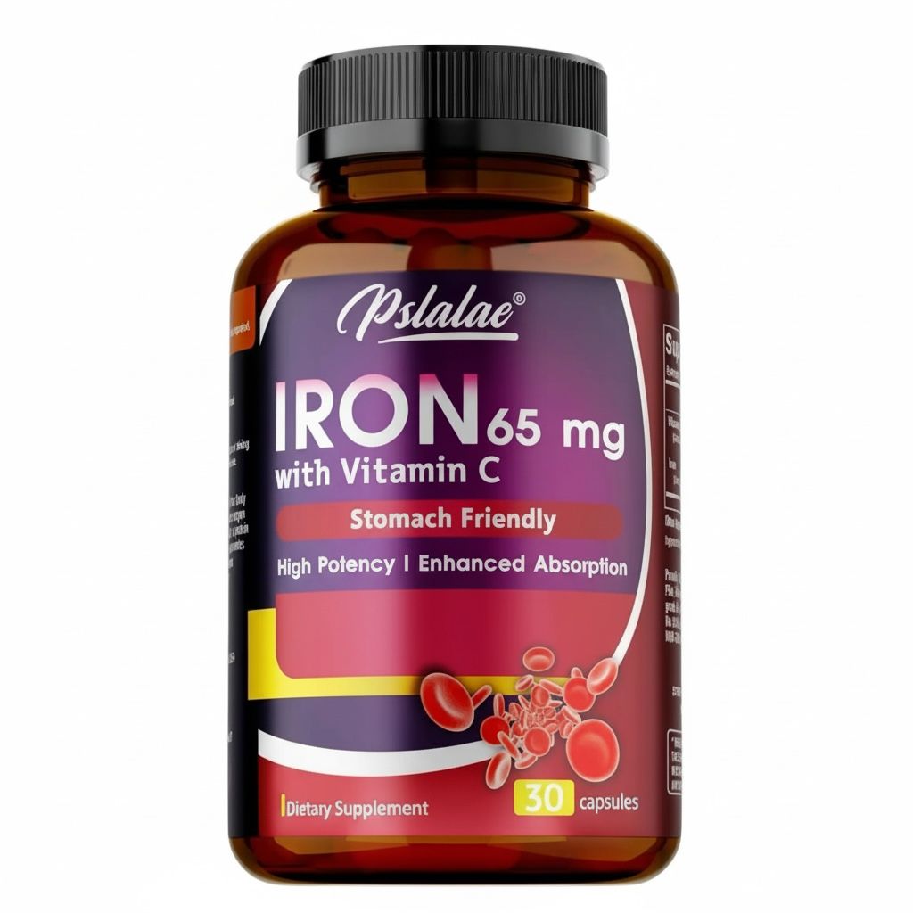 Pslalae Iron Supplement 65 mg with Vitamin C | 120