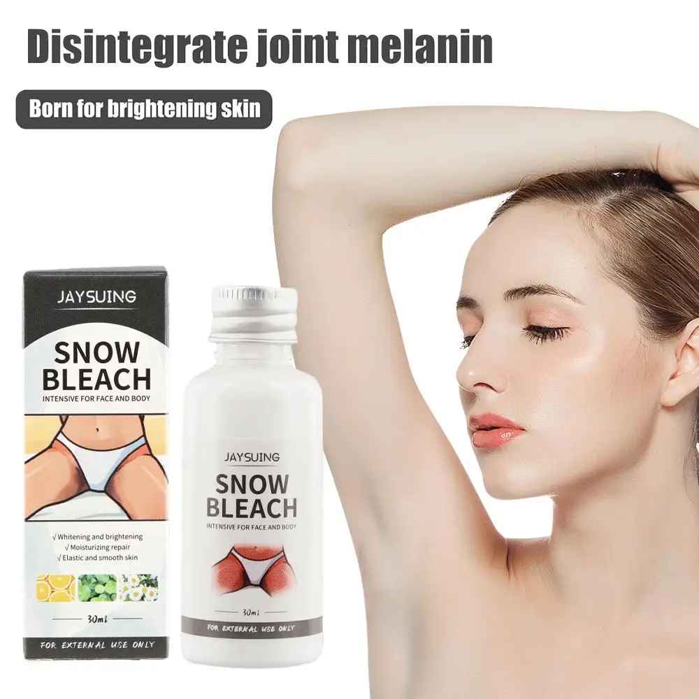 JAYSUING Glowhite Snow Bleach Cream Hyperpigmentation Lightens Dark Spots Penetrates Skin Layers Brightens Moisturizes Armpit Neck 30ml
