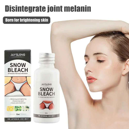 JAYSUING Glowhite Snow Bleach Cream Hyperpigmentation Lightens Dark Spots Penetrates Skin Layers Brightens Moisturizes Armpit Neck 30ml