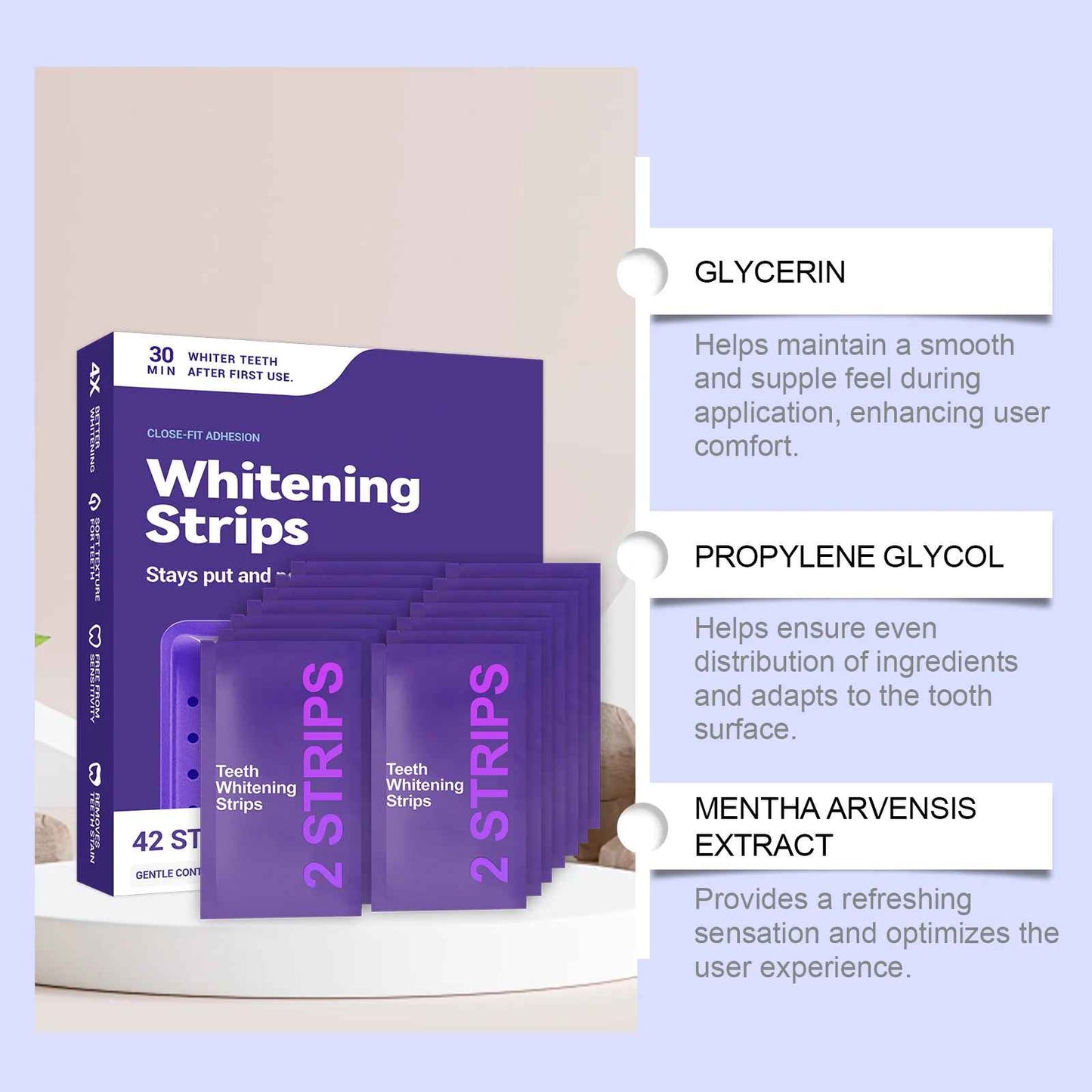 Feimuko Purple Teeth Whitening Strips Enamel-Safe Whitening Strips for a Brighter Smile | 14  42