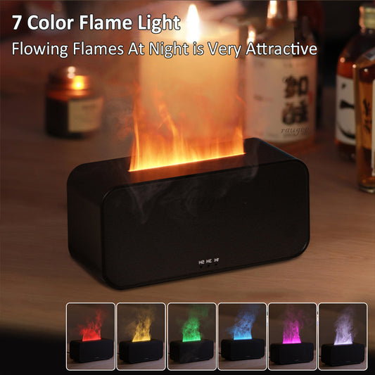 Aroma Diffuser Mini 7 Colorful Flame Air Humidifier Add Essential Oil Aromatherapy with Timing Setting for Home Bedroom Office