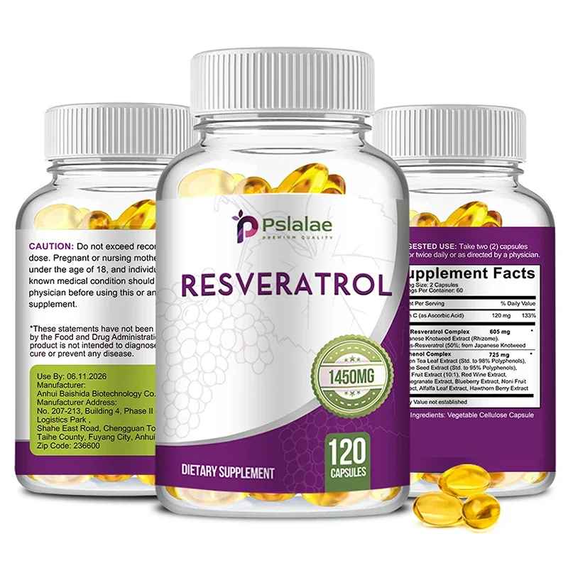Pslalae Trans Resveratrol - With Vitamin C, Green Tea, Grape Seeds | 120