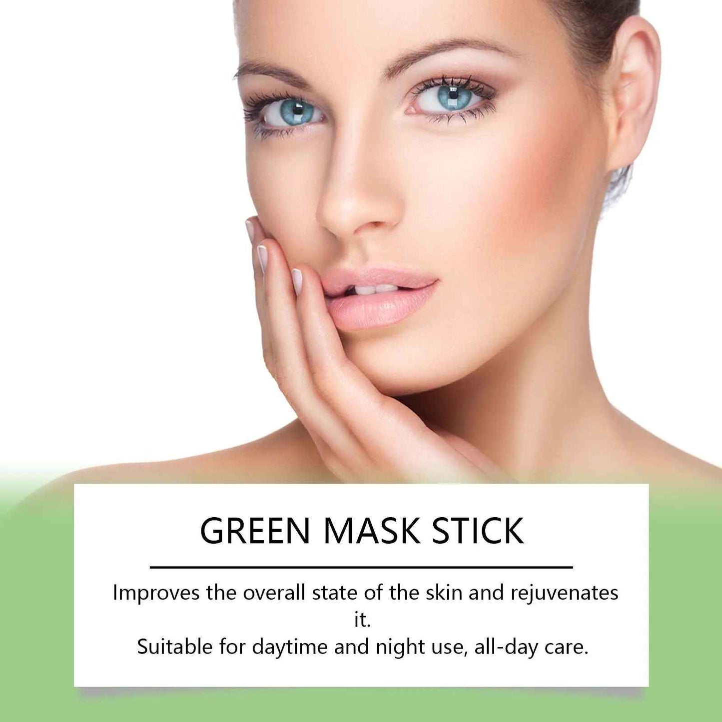Ouhoe Green Tea Clay Stick For Face Green Mask Stick Smear Acne Shrink Blackhead Green Tea Extract Facial Mask Pore Cleansing