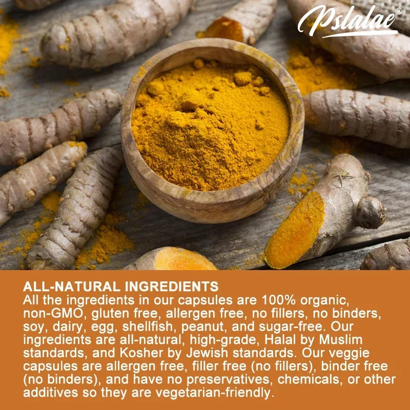 Pslalae Turmeric Curcumin with Black Pepper – Daily Wellness Formula | 120