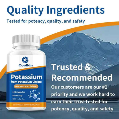 Coolkin Potassium Citrate Capsules – Mineral Dietary Supplement | 30 60 120