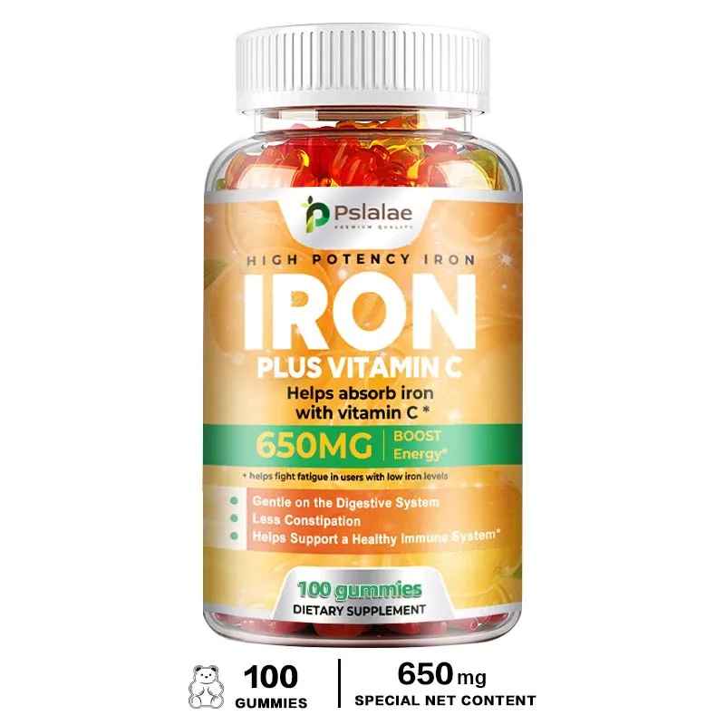 Pslalae Iron Supplement 650mg with Vitamin C | 30 60 100