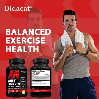 Didacat Whey Protein Capsules, 5000mg Protein, Non-GMO & Gluten Free | 30 60 120